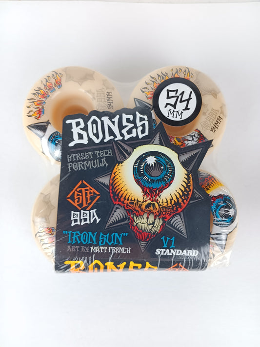 Bones X Matt French Iron Sun Orange Blue White Street Tech Formula STF V1 Standard Size 54MM 99A Durometer Vintage NOS Wheels