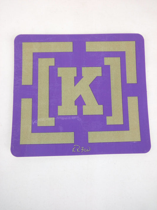 Krew K Logo 4" x 3.5" Purple Gold Vintage NOS Sticker