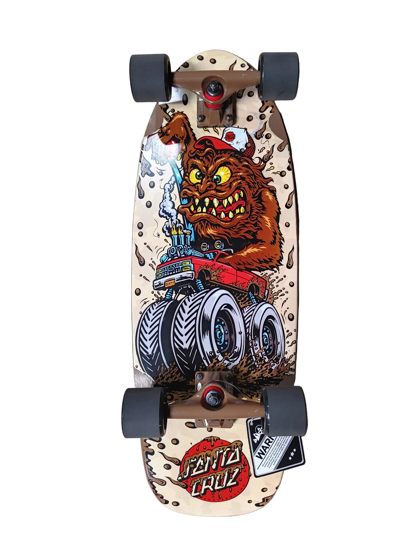 Santa Cruz 4 X 4 Dirty Tan Brown Red Multi Size 9.9" Vintage Cruiser Complete