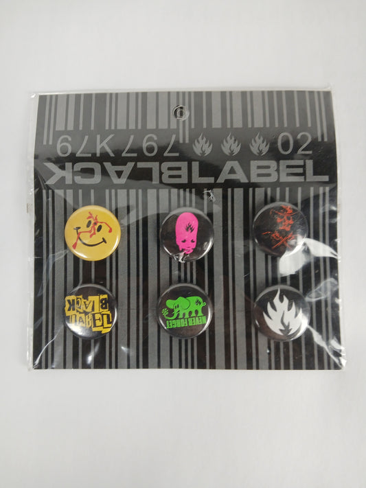 Black Label Skateboards Vintage Pins Pack of 6