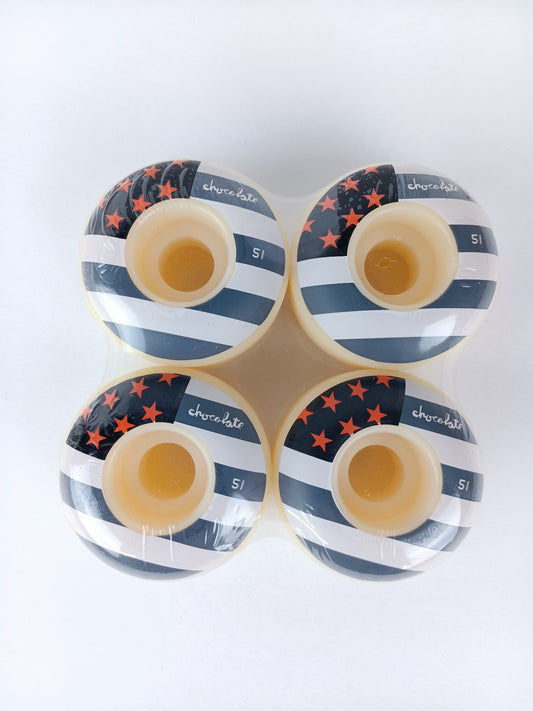 Chocolate Portrait Series Team White Black Orange Stars Size 51MM Vintage NOS Wheels