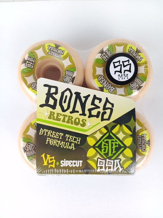 Bones Retros Olive Green White Stars V5 Sidecut Size 55MM 99A Durometer Vintage NOS Wheels