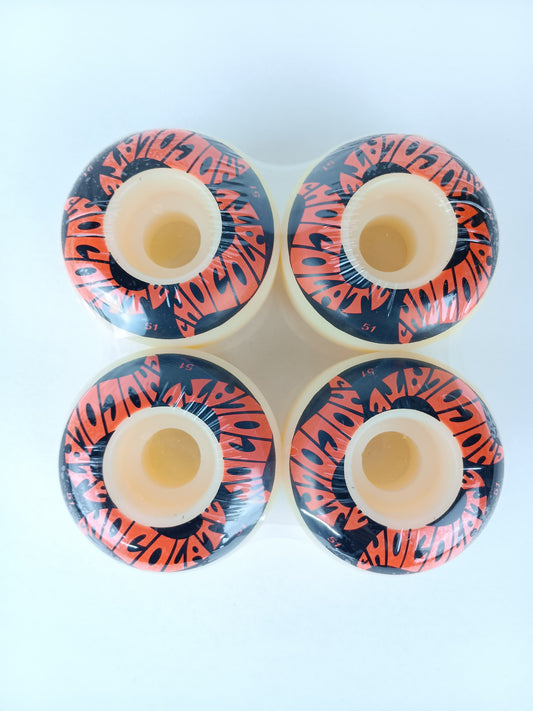 Chocolate OG Text Black Orange Size 51MM Vintage NOS Wheels