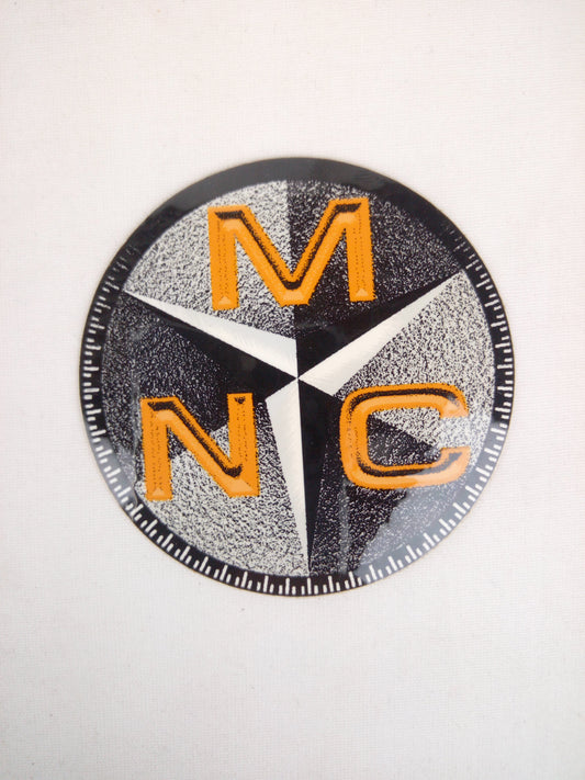 Menace Skateboards MNC Compass Logo Black White Grey Gold  Vintage NOS Sticker