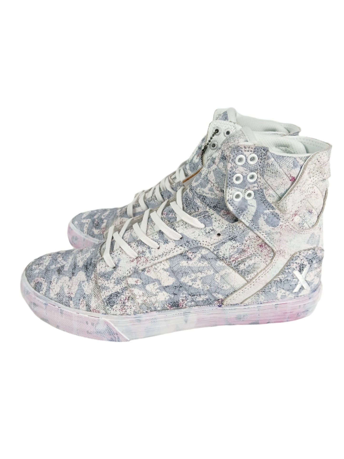 Supra Chad Muska Skytop Decade Layers White Pink Multi US Mens Size 9.0" Vintage Shoes