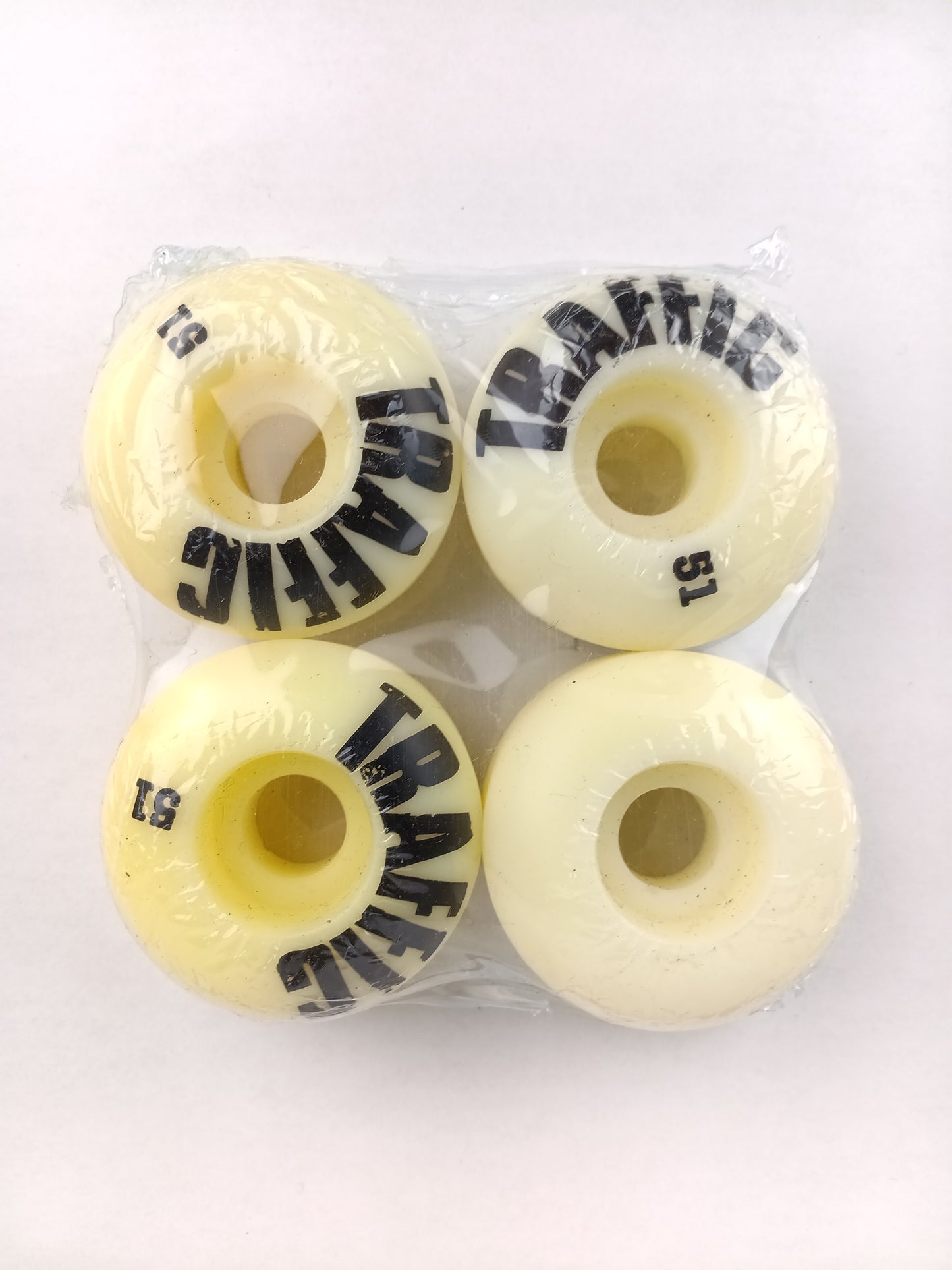 Traffic Traffic Logo Text White Black 51MM Vintage NOS Wheels