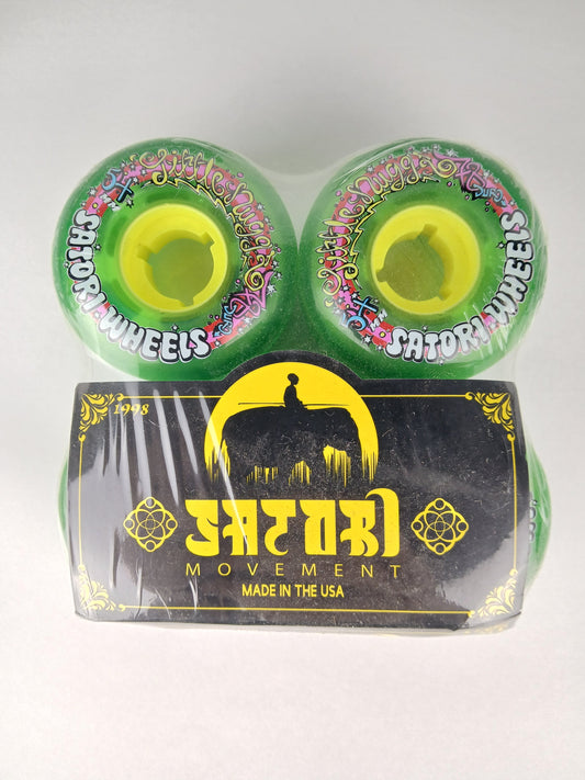 Satori Movement Little Sluggers Clear Green White Pink Size 54MM 78A Durometer Cored Cruiser Wheels