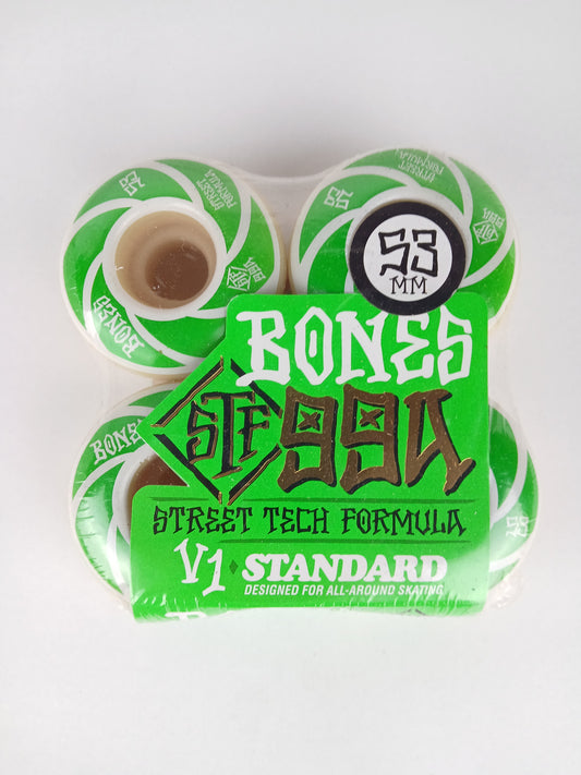 Bones Standard Green White Swirls STF 99A 53MM