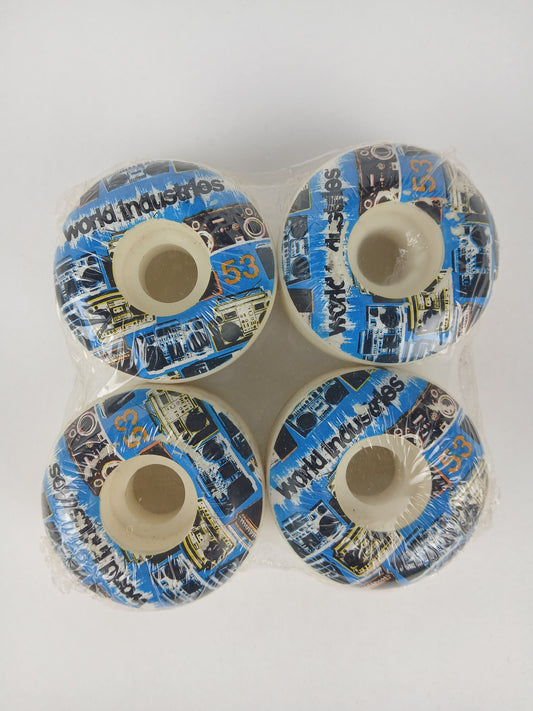World Industries Blue White Black Size 53MM Vintage NOS Wheels