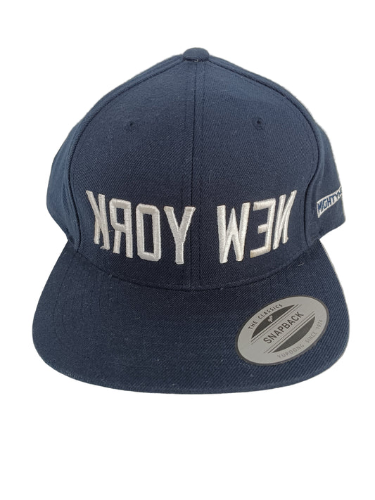 Mighty Healthy New York Navy Silver One SIze FIts All Vintage Snapback Hat