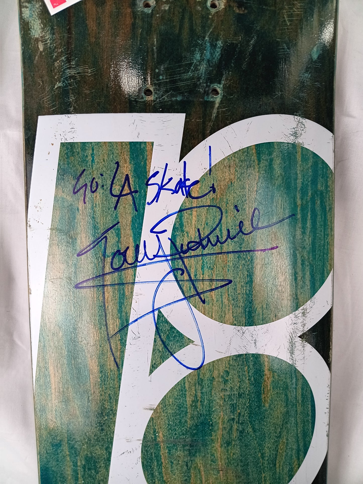 Plan-B Torey Pudwill Autographed And Skated By Torey Green Woodgrain White B logo Vintage NOS Deck