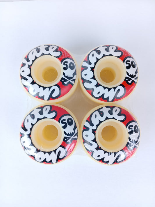 Chocolate Skull & Crossbones Red White Black Size 50MM Vintage NOS Wheels