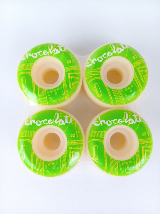 Chocolate Sketches Lime Green Dark Green Size 52MM Vintage NOS Wheels