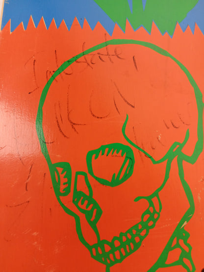 Toy Machine Elissa Steamer Autographed Debut Pro Model Circle Of Life Signature Orange Blue Color Size 8.1" Vintage NOS Deck 1998