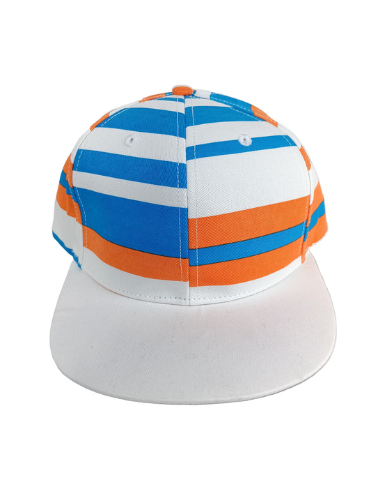 Neff Stripey White Orange Blue One Size Fits All Vintage Snapback Hat