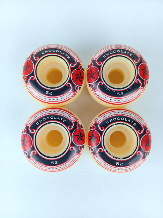Chocolate Double Star Black Red White Size 52MM Vintage NOS Wheels