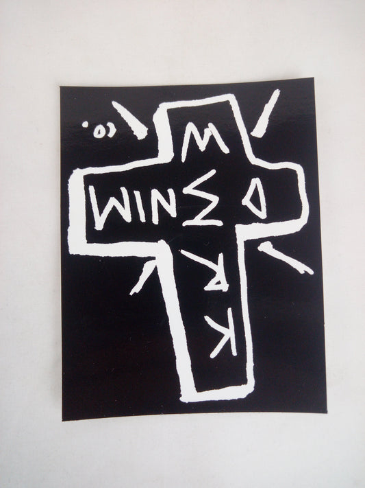 Krew Kr3w Denim Black White Cross 5" x 4" Vintage NOS Sticker