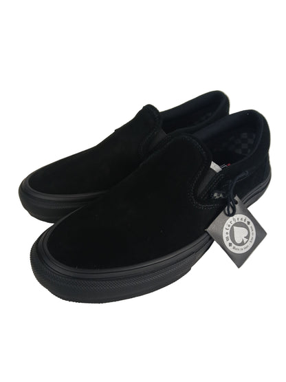 Vans Motorhead Skate Slip On Black Black US Mens Size 9.5 Shoes With Limited Edition Motorhead Banner & Pin Pack