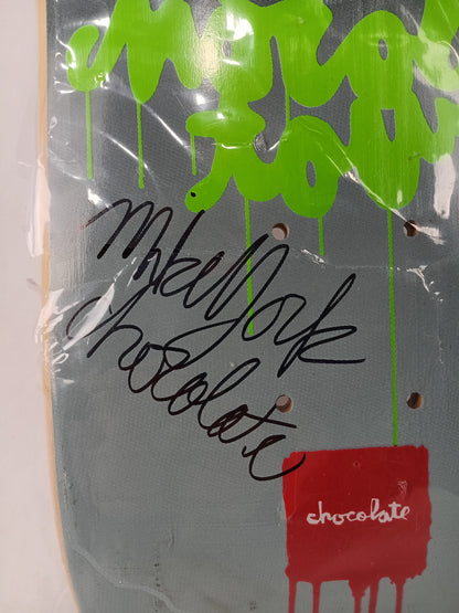 Chocolate Mike York Autographed Chocolate Tour Green/White 7.625" Vintage NOS Deck
