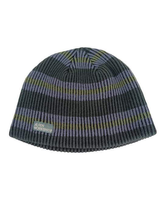 Alien Workshop Grey Blue Olive Striped One Size Fits All Vintage Wool Beanie