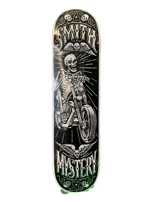 Mystery Ryan Smith Chopper Skeleton Black White Size 7.9" Vintage NOS Factory Pre-Gripped Deck