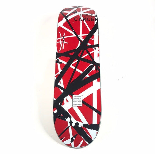 Pocket Pistols Eddie Van Halen Fuck Cancer Red/White/Black 8.5'' Skateboard Deck