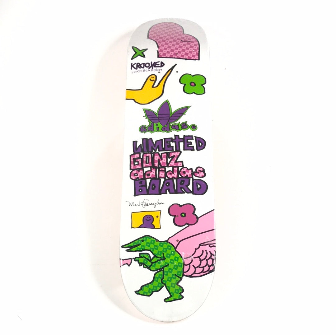 Krooked x Adidas Mark Gonzales Artwork 232/333 White/Multi 7.75" Skateboard Deck