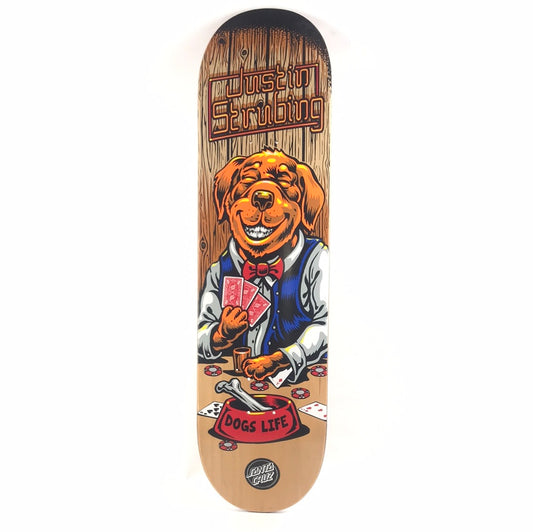 Santa Cruz Justin Strubing Dogs Life Poker 8.25" Skateboard Deck