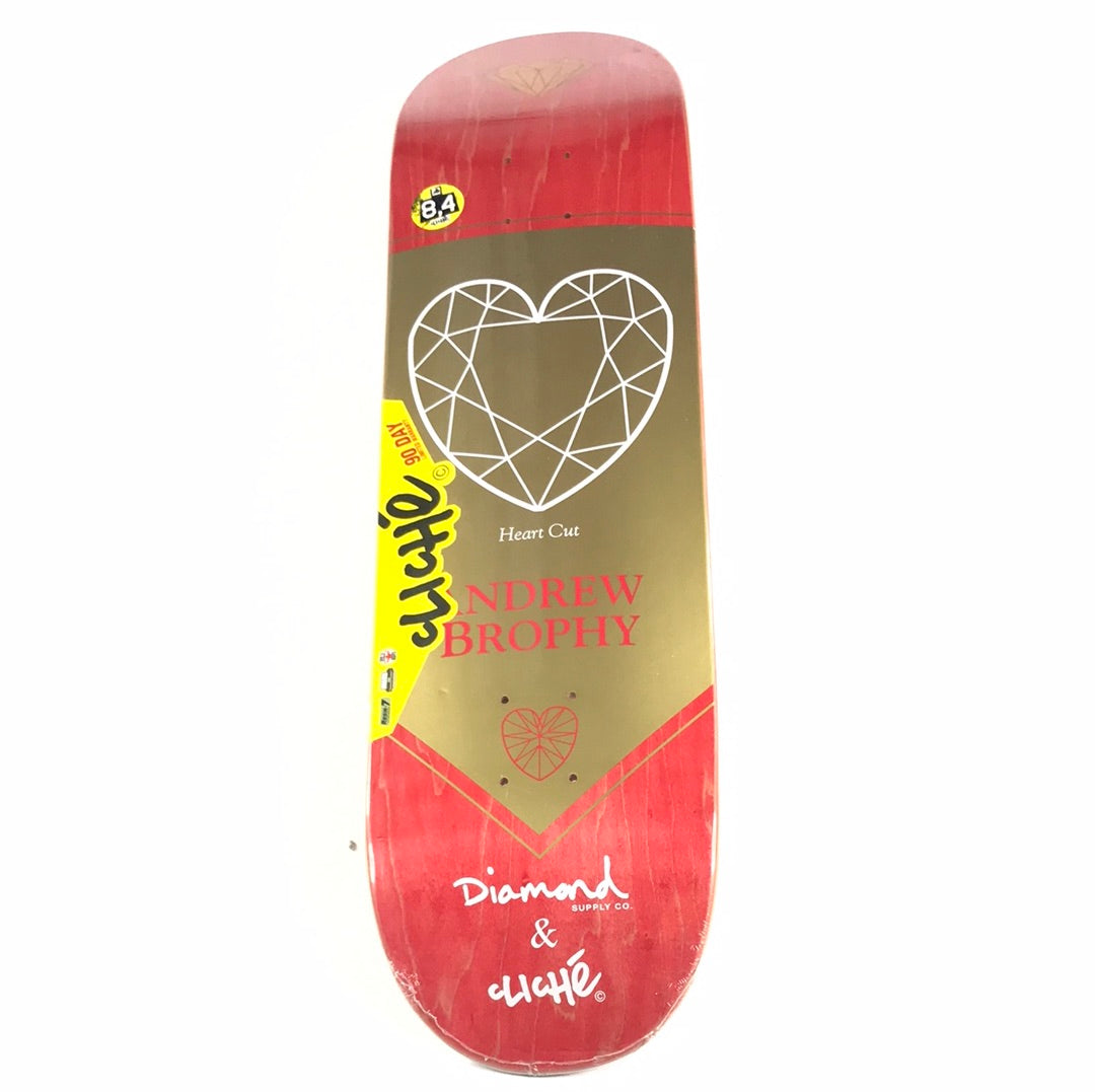 Cliche x Diamond Andrew Brophy Heart Red 8.4 Skateboard Deck