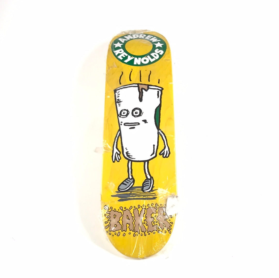 Baker Andrew Reynolds Coffee Man Yellow 8.0'' Skateboard Deck