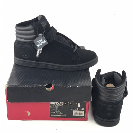 Supra Jim Greco Suprano High Black Suede US Mens Size 8