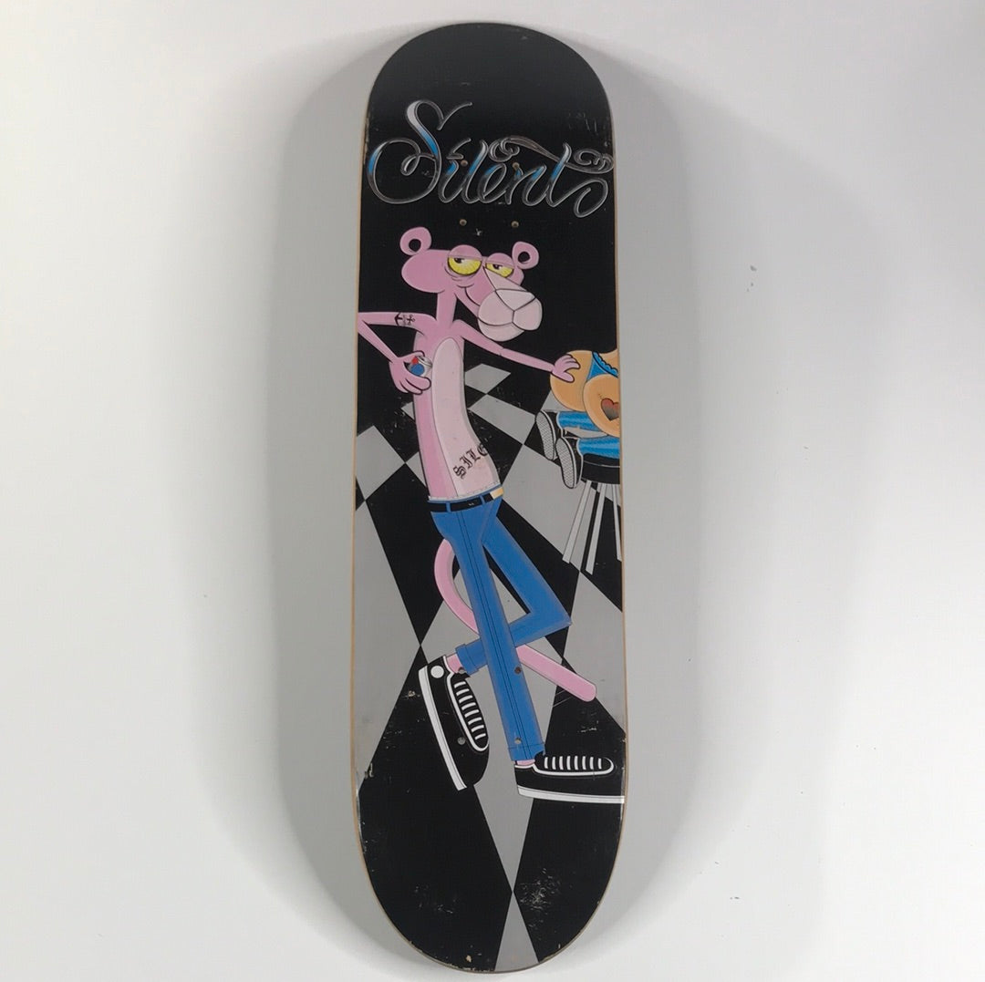 Silent Pink Panther Tattoo Shop Black 8.1  Skateboard Deck