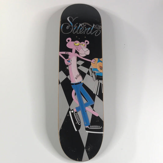 Silent Pink Panther Tattoo Shop Black 8.1  Skateboard Deck