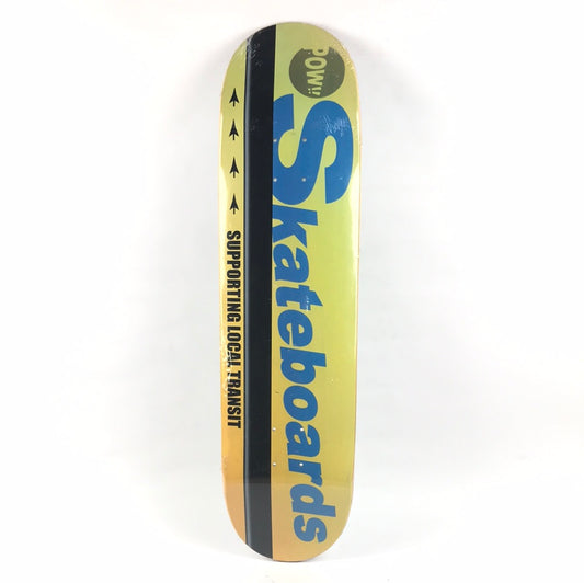 Pow! Supporting Local Transit Yellow/Blue 8.125" Skateboard Deck
