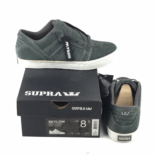 Supra Skylow Grey Suede/Grey Canvas US Mens Size 8.5