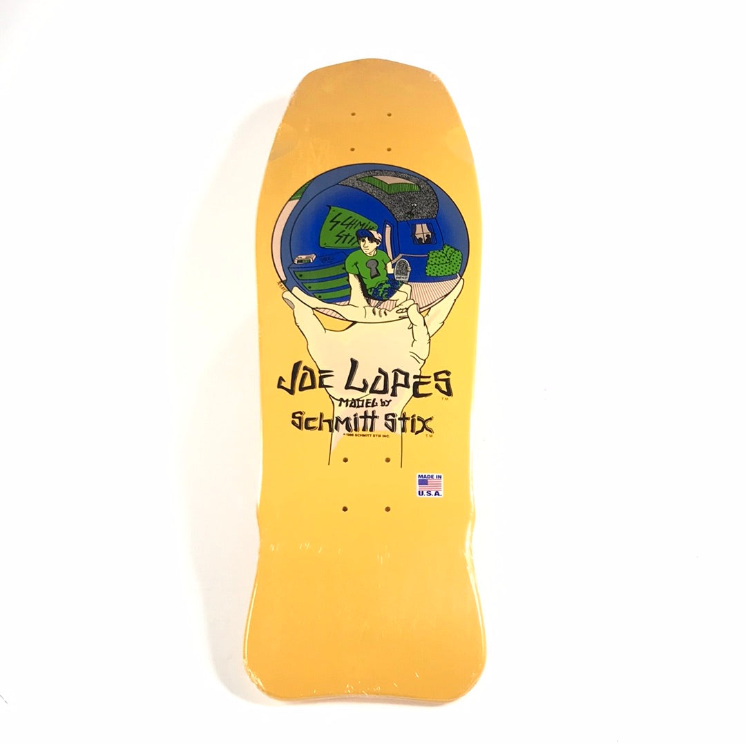 Schmitt Stix Joe Lopes Snow Globe Yellow 9.75 Skateboard Deck