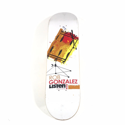 Listen Rob Gonzalez Paint White 7.75 Skateboard deck