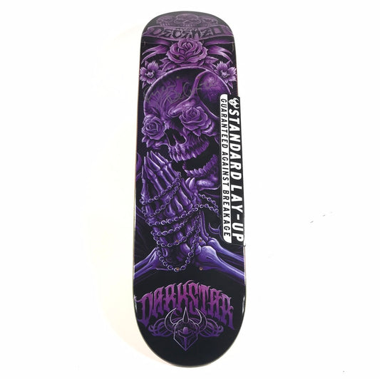 Darkstar Ryan Decenzo Signed Praying Skeleton Purple/Black 7.9" Skateboard Deck