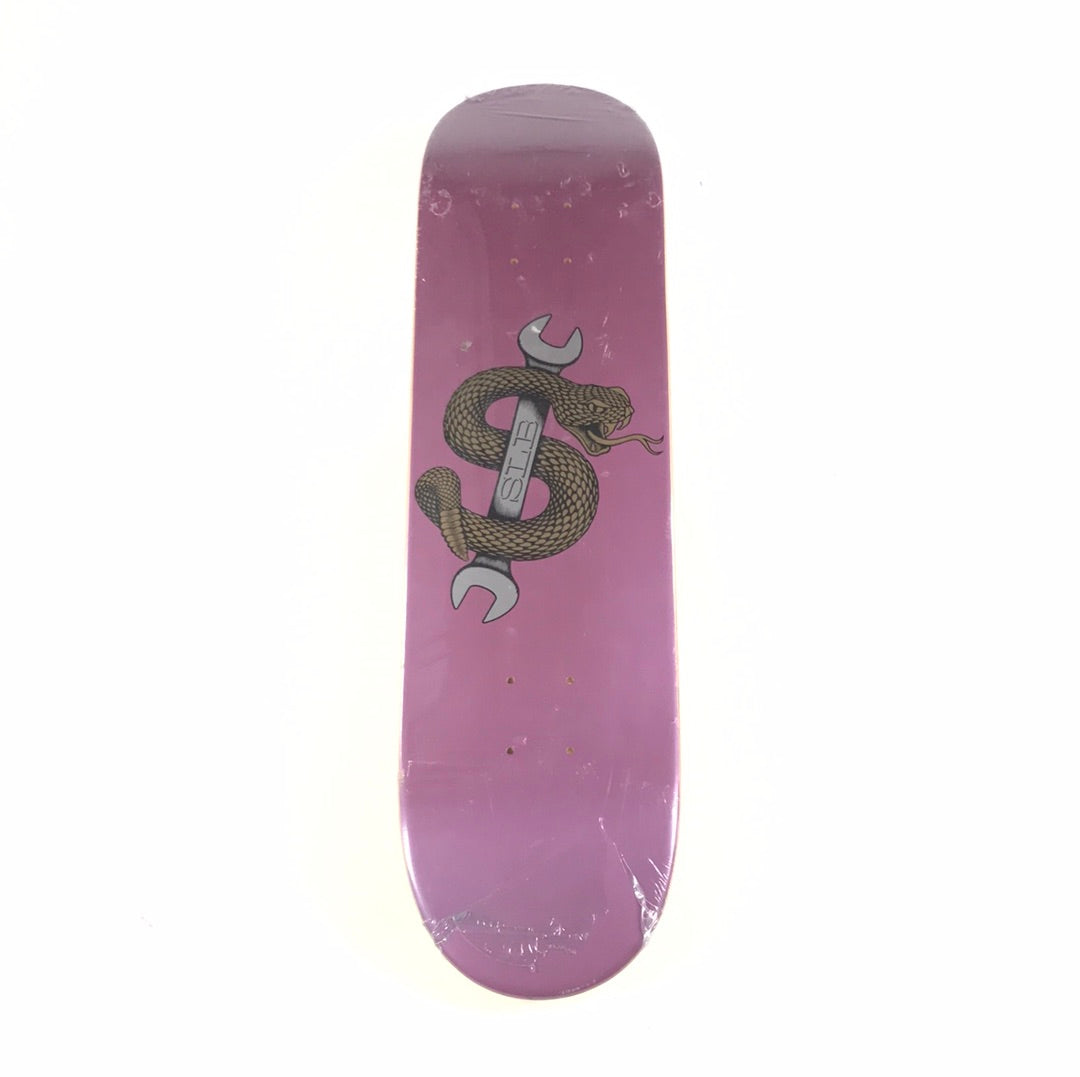 SLB Sal Barbier Snake with Wrench Metallic Pink/Gold/Silver 7.75 Skateboard Deck