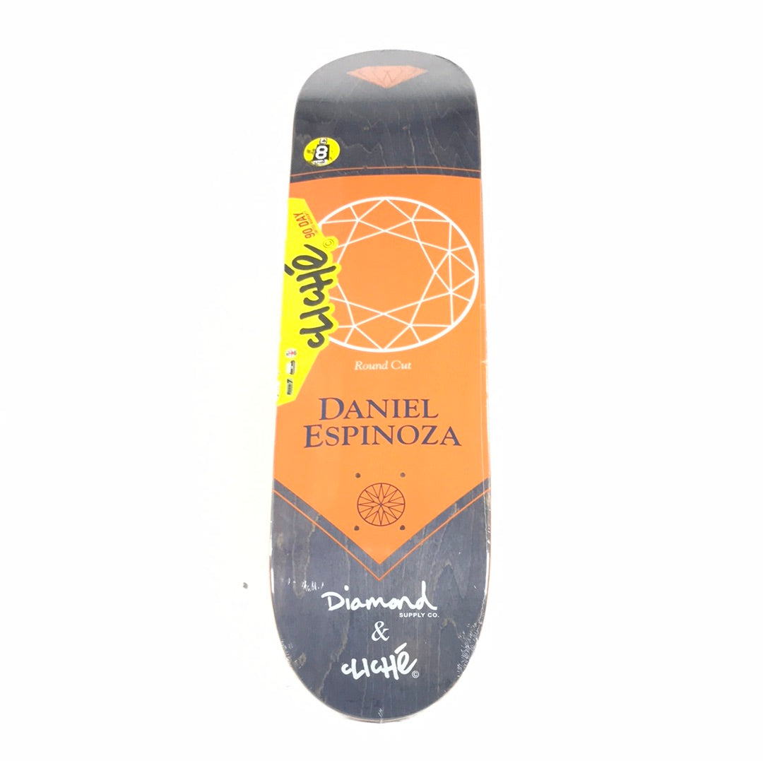 Cliche x Diamond Daniel Espinoza Round Cut Grey 8.0 Skateboard Deck
