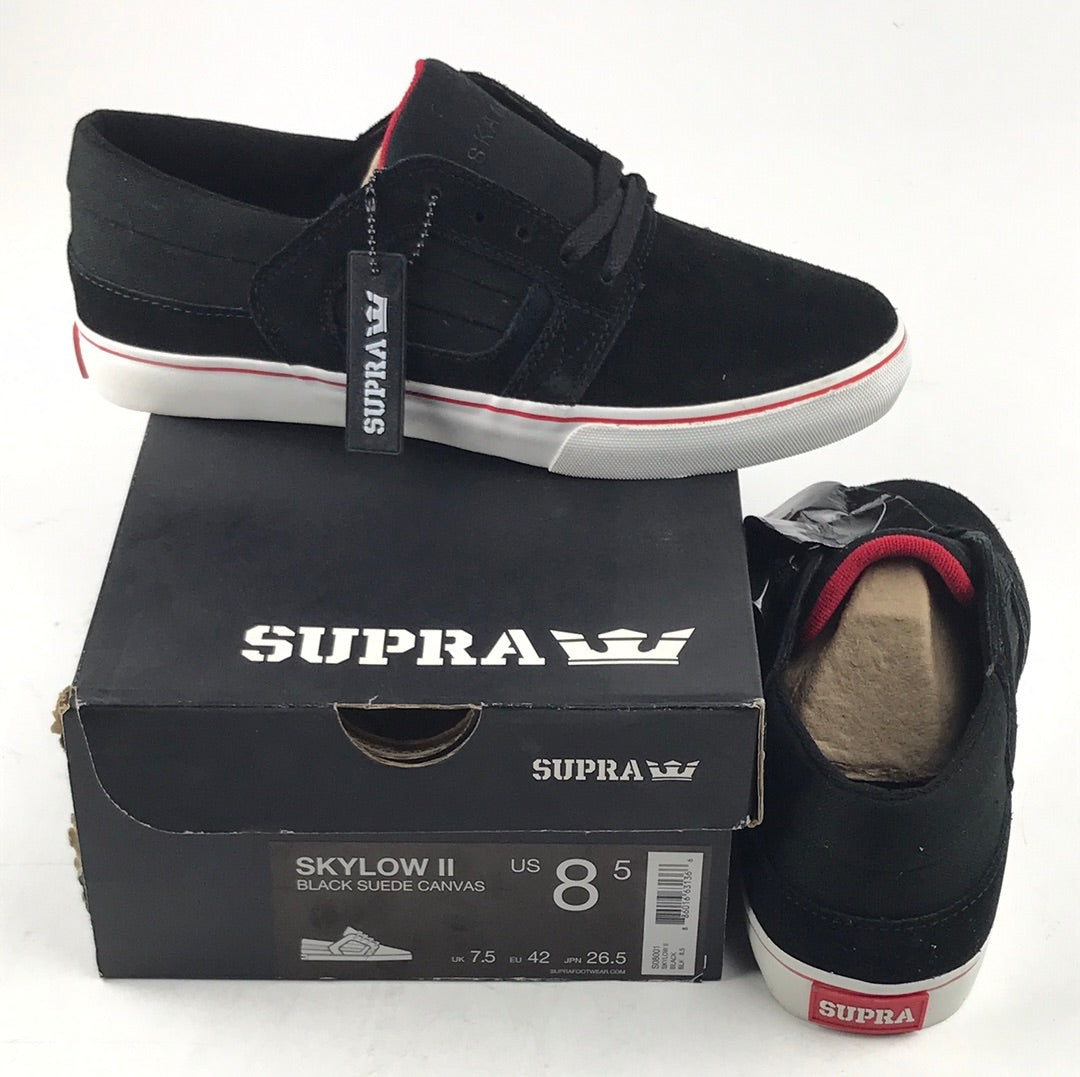 Supra Skylow II Black Suede Canvas US Mens Size 8.5