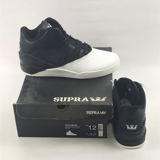 Supra Estaban Black/White-White US Mens Size 12