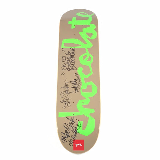 Chocolate Mike York Team Logo Signed Tan/Green 7 9/16" Skateboard Deck