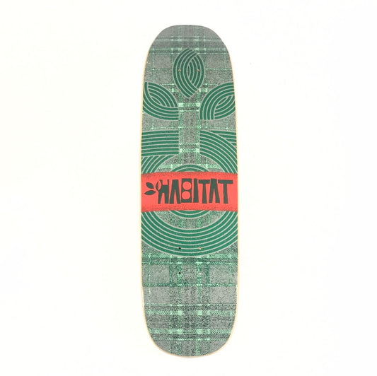 Habitat Plaid Logo Green/Red 8.38 Skateboard Deck