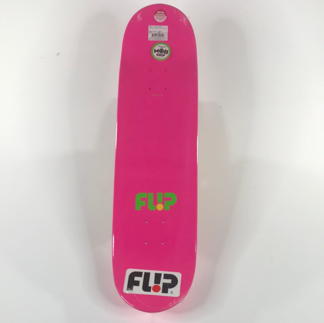 Flip Team Odyssey Day Glo Pink 8.0 Skateboard Deck