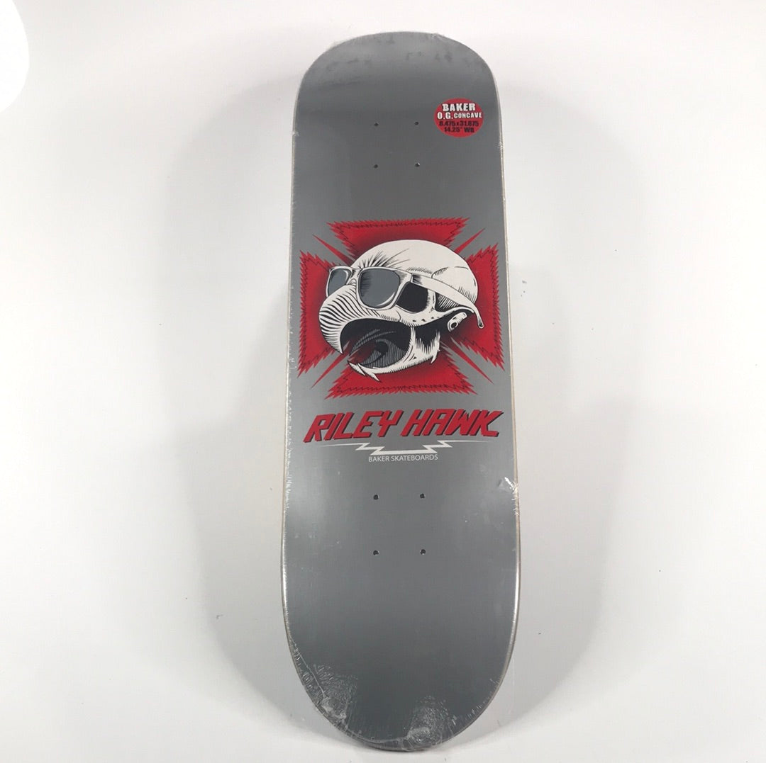 Baker Riley Hawk Skull Grey 8.475 Skateboard Deck