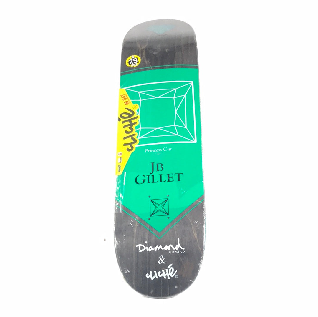 Cliche x Diamond JB Gillet Princess Cut Grey 7.9 Skateboard Deck