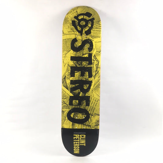 Stereo Clint Peterson News Paper Black/Yellow 8.1" Skateboard Deck