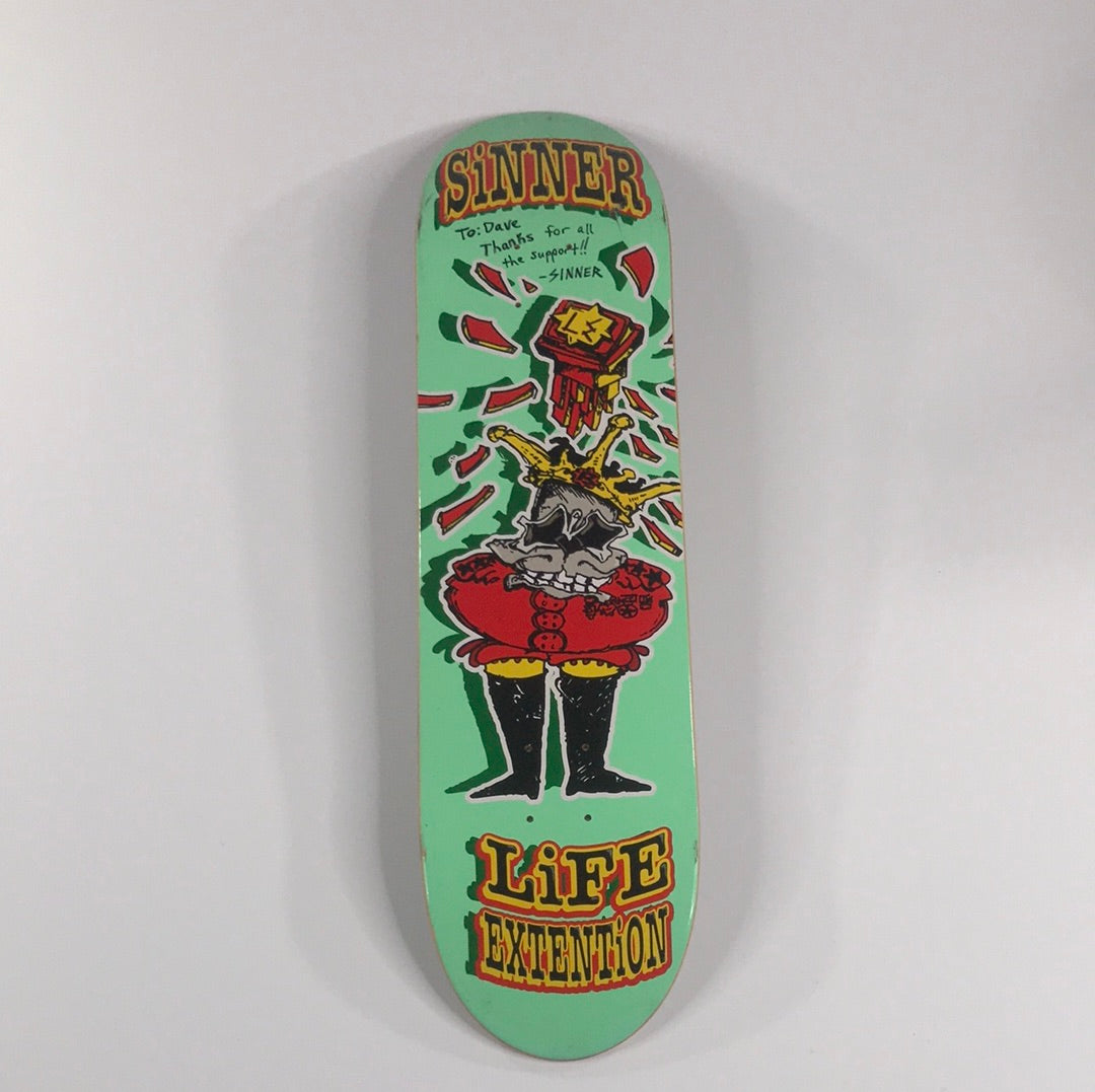 Life Extension Sinner Signed Pat Pasquale Pro Model Deck