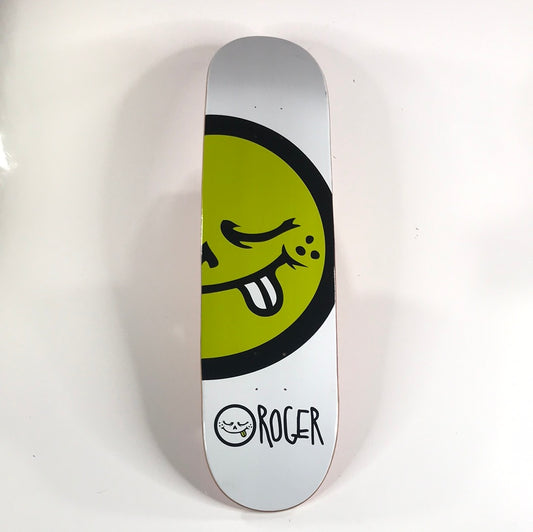 Roger Team Smiley Face white 8.0 Skateboard Deck